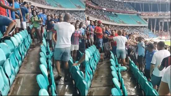 Bahia vence Botafogo, mas briga entre torcedores marca jogo - Reprodução
